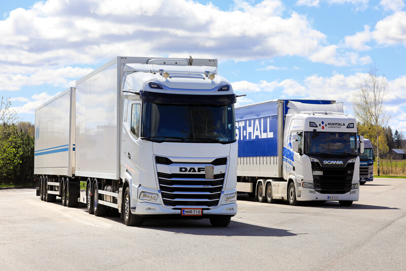 Row of lorries